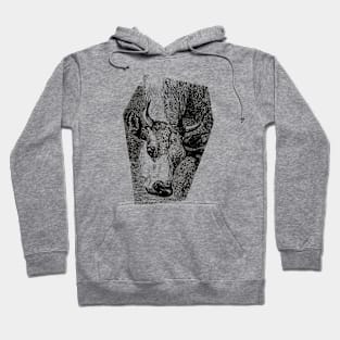 Cow Portrait Ink Drawing Hoodie